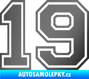 Samolepka Startovní číslo 19 typ 4 grafitová metalíza