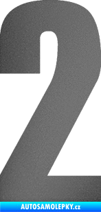 Samolepka Startovní číslo 2 typ 2   grafitová metalíza