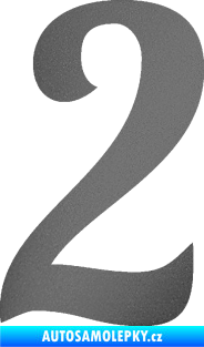 Samolepka Startovní číslo 2 typ 3 grafitová metalíza
