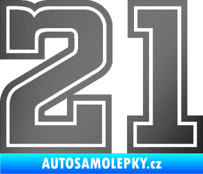 Samolepka Startovní číslo 21 typ 5 grafitová metalíza
