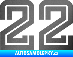 Samolepka Startovní číslo 22 typ 7 grafitová metalíza