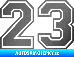 Samolepka Startovní číslo 23 typ 4 grafitová metalíza