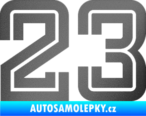 Samolepka Startovní číslo 23 typ 7 grafitová metalíza