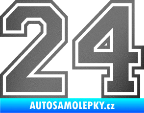 Samolepka Startovní číslo 24 typ 4 grafitová metalíza