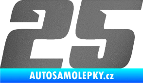Samolepka Startovní číslo 25 typ 6 grafitová metalíza