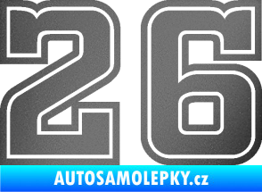 Samolepka Startovní číslo 26 typ 5 grafitová metalíza