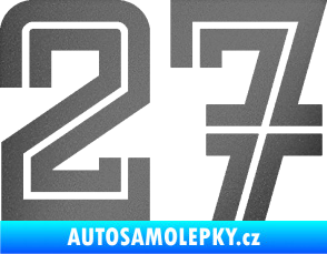 Samolepka Startovní číslo 27 typ 7 grafitová metalíza