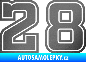 Samolepka Startovní číslo 28 typ 5 grafitová metalíza