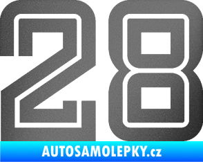 Samolepka Startovní číslo 28 typ 7 grafitová metalíza