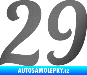Samolepka Startovní číslo 29 typ 3 grafitová metalíza