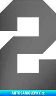 Samolepka Startovní číslo 2 grafitová metalíza