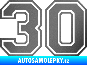 Samolepka Startovní číslo 30 typ 4 grafitová metalíza