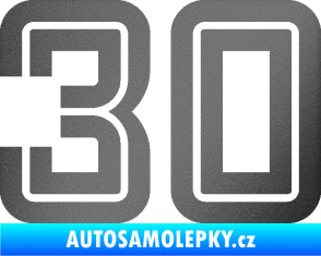 Samolepka Startovní číslo 30 typ 7 grafitová metalíza