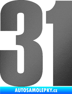 Samolepka Startovní číslo 31 typ 2     grafitová metalíza