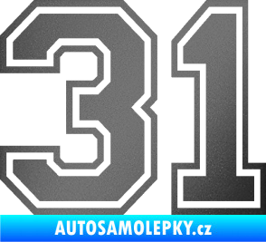 Samolepka Startovní číslo 31 typ 4 grafitová metalíza