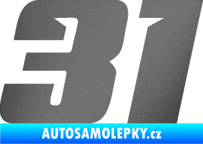 Samolepka Startovní číslo 31 typ 6 grafitová metalíza