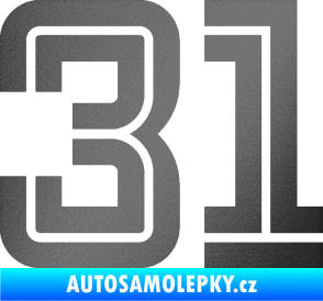 Samolepka Startovní číslo 31 typ 7 grafitová metalíza