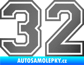 Samolepka Startovní číslo 32 typ 4 grafitová metalíza