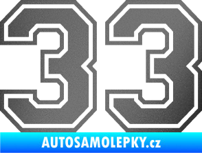 Samolepka Startovní číslo 33 typ 4 grafitová metalíza