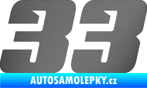 Samolepka Startovní číslo 33 typ 6 grafitová metalíza