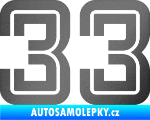 Samolepka Startovní číslo 33 typ 7 grafitová metalíza