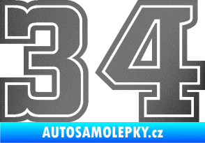 Samolepka Startovní číslo 34 typ 5 grafitová metalíza