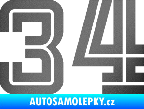 Samolepka Startovní číslo 34 typ 7 grafitová metalíza