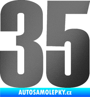 Samolepka Startovní číslo 35 typ 2  grafitová metalíza