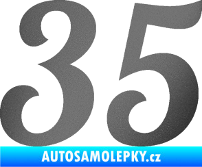 Samolepka Startovní číslo 35 typ 3 grafitová metalíza