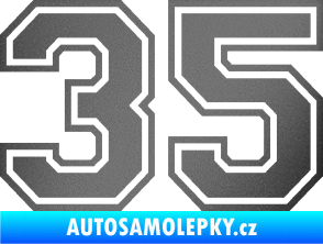 Samolepka Startovní číslo 35 typ 4 grafitová metalíza