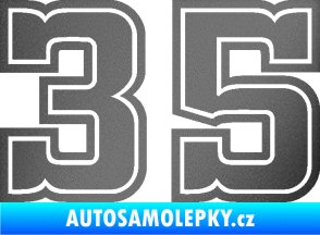 Samolepka Startovní číslo 35 typ 5 grafitová metalíza