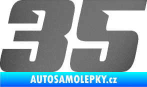 Samolepka Startovní číslo 35 typ 6 grafitová metalíza