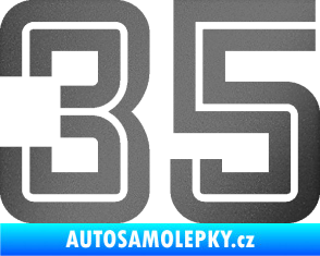 Samolepka Startovní číslo 35 typ 7 grafitová metalíza