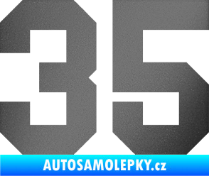Samolepka Startovní číslo 35 grafitová metalíza