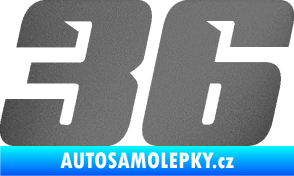 Samolepka Startovní číslo 36 typ 6 grafitová metalíza