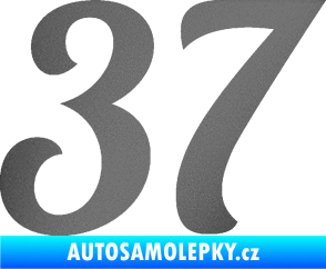 Samolepka Startovní číslo 37 typ 3  grafitová metalíza