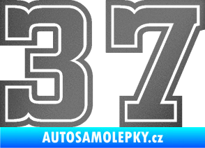 Samolepka Startovní číslo 37 typ 5 grafitová metalíza