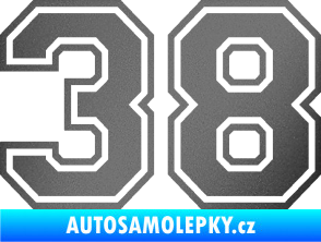 Samolepka Startovní číslo 38 typ 4 grafitová metalíza