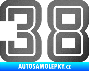 Samolepka Startovní číslo 38 typ 7 grafitová metalíza