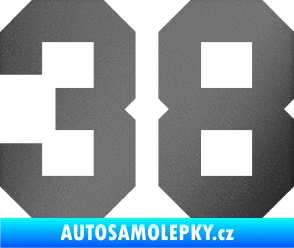 Samolepka Startovní číslo 38 grafitová metalíza