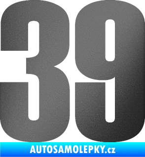Samolepka Startovní číslo 39 typ 2      grafitová metalíza