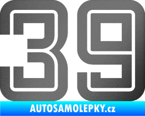 Samolepka Startovní číslo 39 typ 7 grafitová metalíza