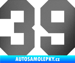 Samolepka Startovní číslo 39 grafitová metalíza
