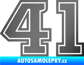 Samolepka Startovní číslo 41 typ 5 grafitová metalíza