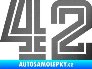 Samolepka Startovní číslo 42 typ 7 grafitová metalíza