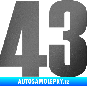 Samolepka Startovní číslo 43 typ 2    grafitová metalíza