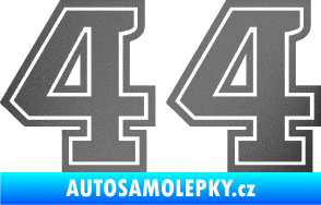 Samolepka Startovní číslo 44 typ 5 grafitová metalíza