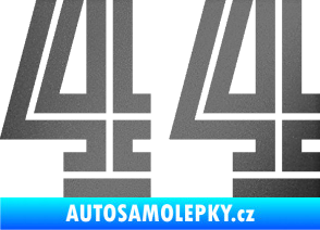Samolepka Startovní číslo 44 typ 7 grafitová metalíza