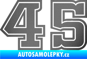 Samolepka Startovní číslo 45 typ 5 grafitová metalíza