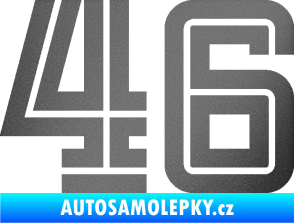 Samolepka Startovní číslo 46 typ 7 grafitová metalíza